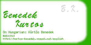 benedek kurtos business card